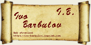 Ivo Barbulov vizit kartica